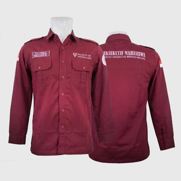 Kemeja PDH Mahasiswa Custom Bordir Baju PDL Seragam Organisasi Kampus